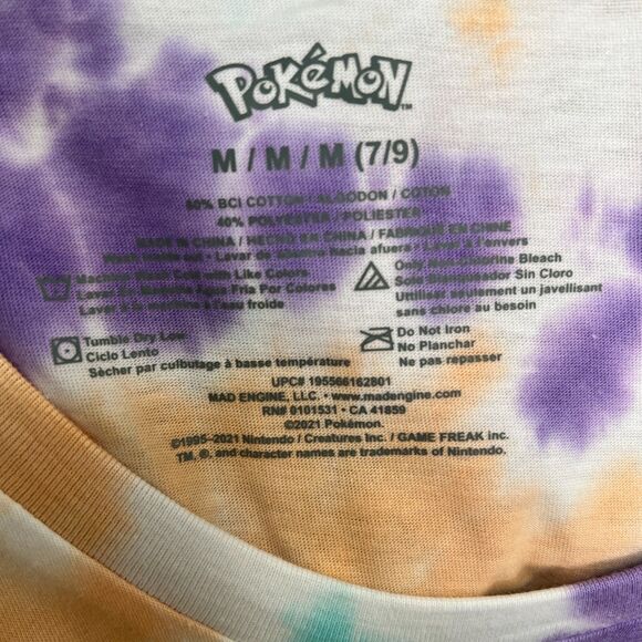 Pokemon Pikachu Tie Dye T-Shirt (Medium) Bulbasaur Squirtle Charmander NWT - Picture 4 of 4